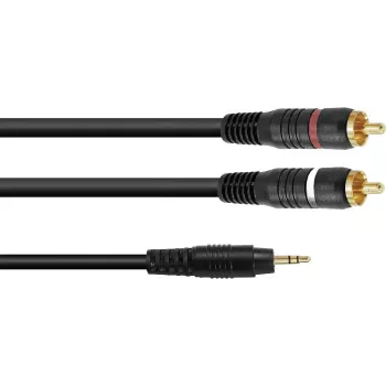 Adapterinis kabelis Omnitronic 3,5 mm lizdas – 2×RCA, 1,5 m, modelis 30225151