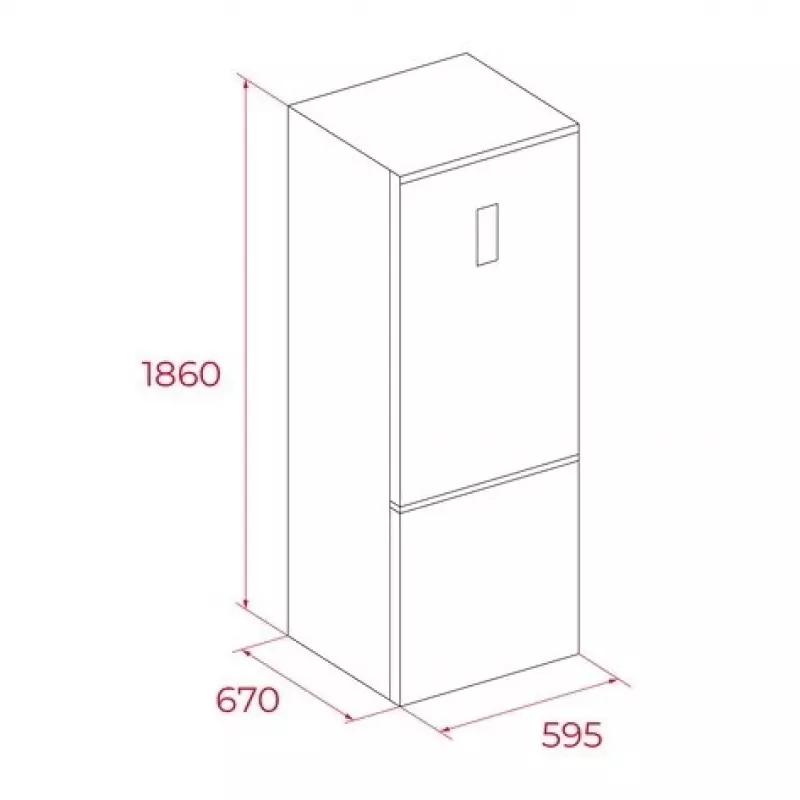 Laisvai pastatomas šaldytuvas-šaldiklis TEKA RBF 54650 SS XL, nerūdijantis plienas, 401 L bendras, apatinis šaldiklis, No Frost, jutiklinis valdymas