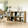 Knygų lentyna Top e Shop MALAX 2X4 ARTISAN, natūrali mediena, 8 lentynos, 1470×300×750 mm
