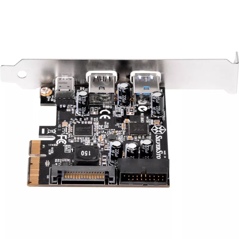 SilverStone ECU05 USB adapter PCIe 2.0 x2 Low Profile USB 3.1 Type C x1 + USB 3.0 x2 + USB 3.0 (vidinis) x2 (SST-ECU05)
