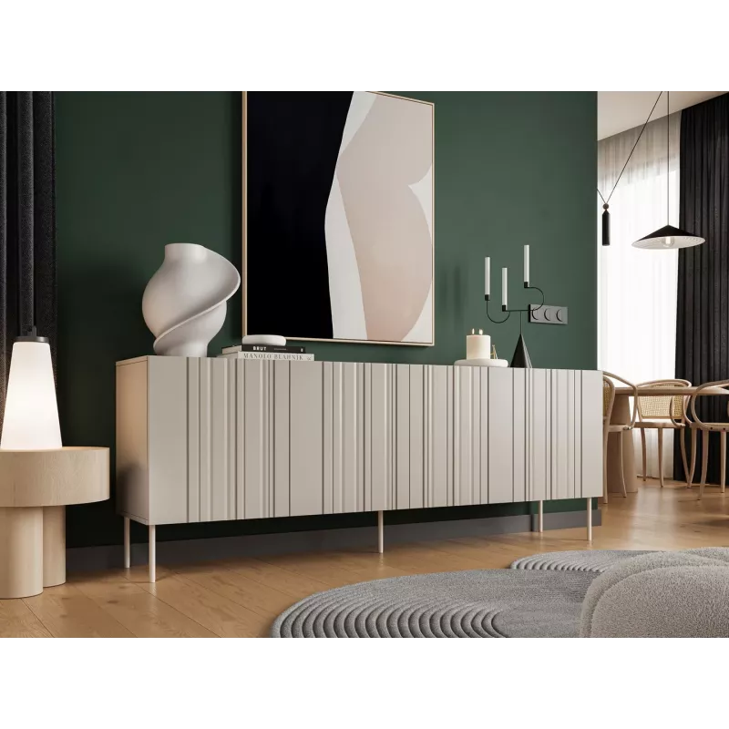 Komoda Cama Meble ISLA 2000x400x750 mm, kašmyro matinis, medžio drožlių plokštės korpusas