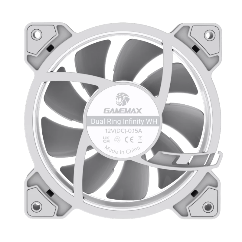 Gamemax Dual Ring Infinity korpuso ventiliatorius baltas