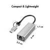USB-A/-C į 2,5G Ethernet adapteris, pilkas