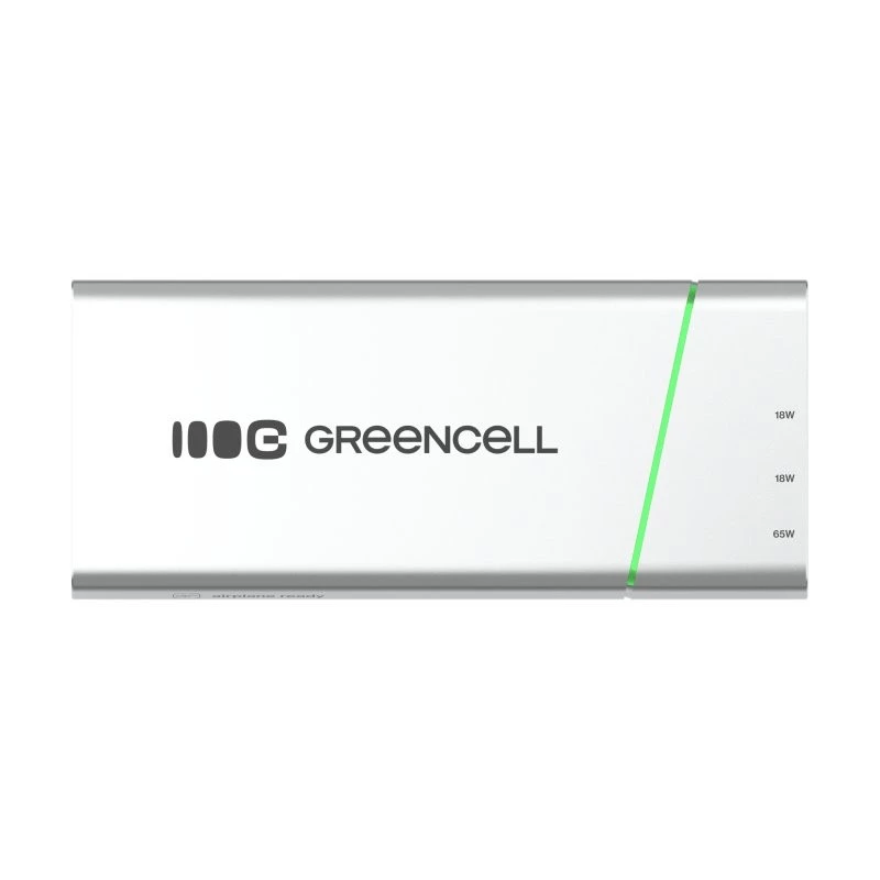 Nešiojama baterija Green Cell BPLGC20P 20800 mAh Li‑Ion, USB‑C PD 65W, 2x USB‑C + 1x USB‑A, aliumininis korpusas