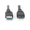ASSMANN SuperSpeed USB 3.0 laidas, USB A kištukas Micro USB B kištukas, Cu AWG 28, 2x ekranuotas, ilgis 1,0 m (AK-300116-010-S)