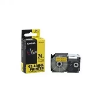 Žymėjimo juosta CASIO XR-24YW 24 mm, juoda ant geltonos