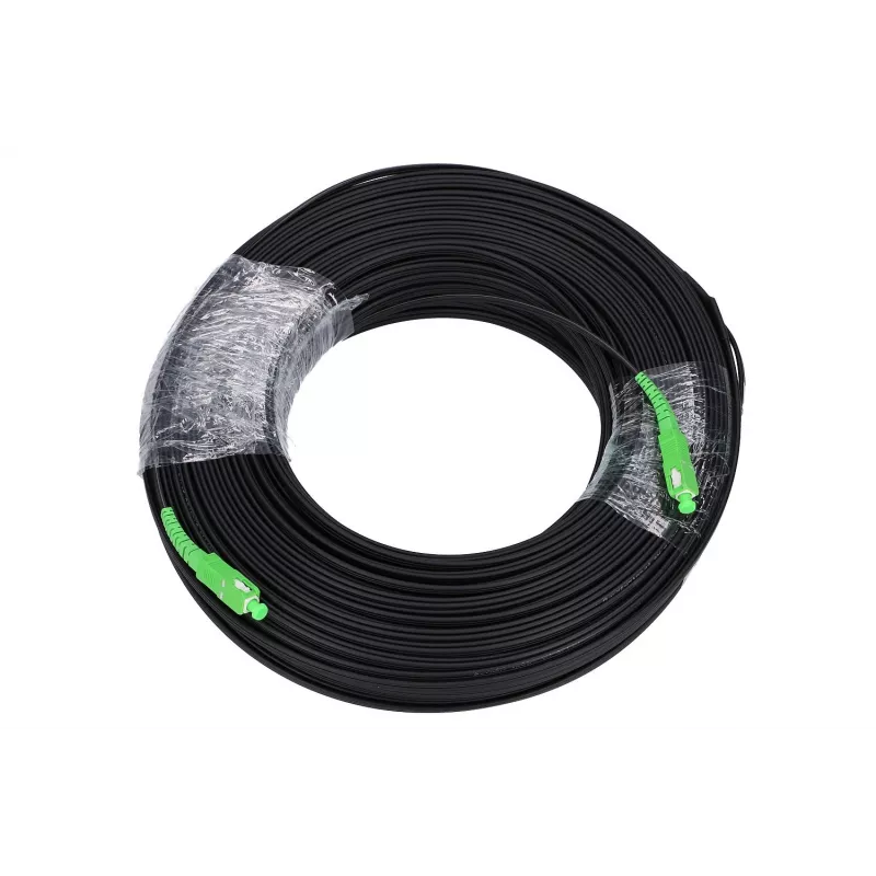 Extralink Patchcord SC/APC-SC/APC Flat drop vienmodis Simplex G.657A2 100m