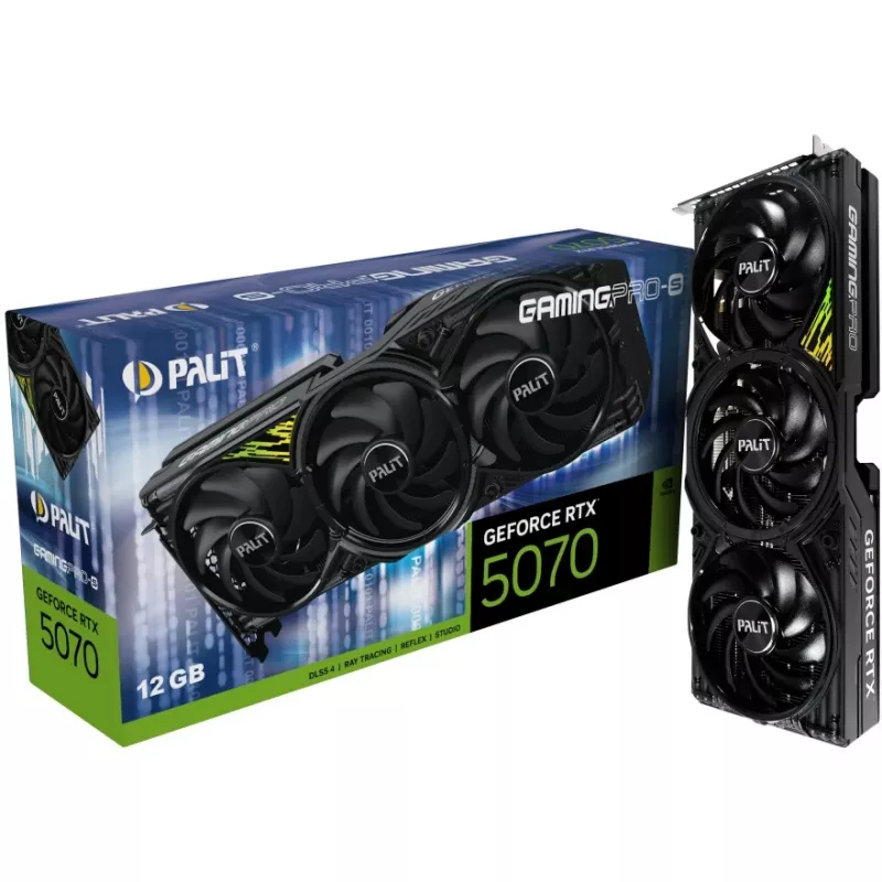 Vaizdo plokštė PALIT GeForce RTX 5070 Ti – 16 GB GDDR7, PCIe 5.0, 256 bitų, 3xDP 1xHDMI, 300 W