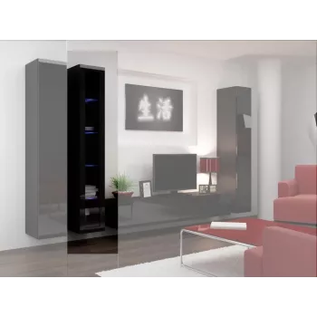 Cama Vitrininė spintelė VIGO '180' 180/40/30 juodas/juodas blizgus