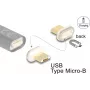 Lyties keitiklis DeLOCK 66575 Magnetinis USB Micro-B Auksinis Baltas