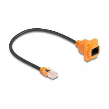 DeLOCK 90804 tinklo kabelis 0,3 m Cat5e U/UTP RJ-45 juoda-oranžinė