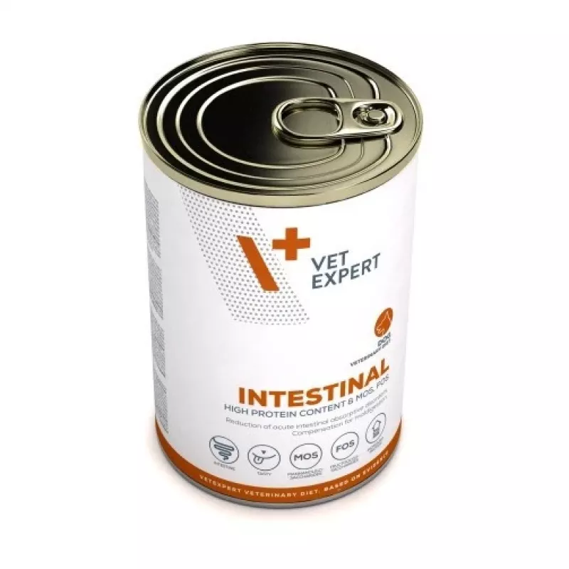 Šlapias šunų ėdalas VETEXPERT Veterinary Diet Intestinal 400 g, paukštiena, be grūdų, atsigavimui po virškinimo trakto operacijos