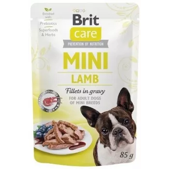 Šlapias paštetas šunims Brit Mini Lamb 85 g – vieno baltymo ėriena mažiems suaugusiems šunims, be grūdų