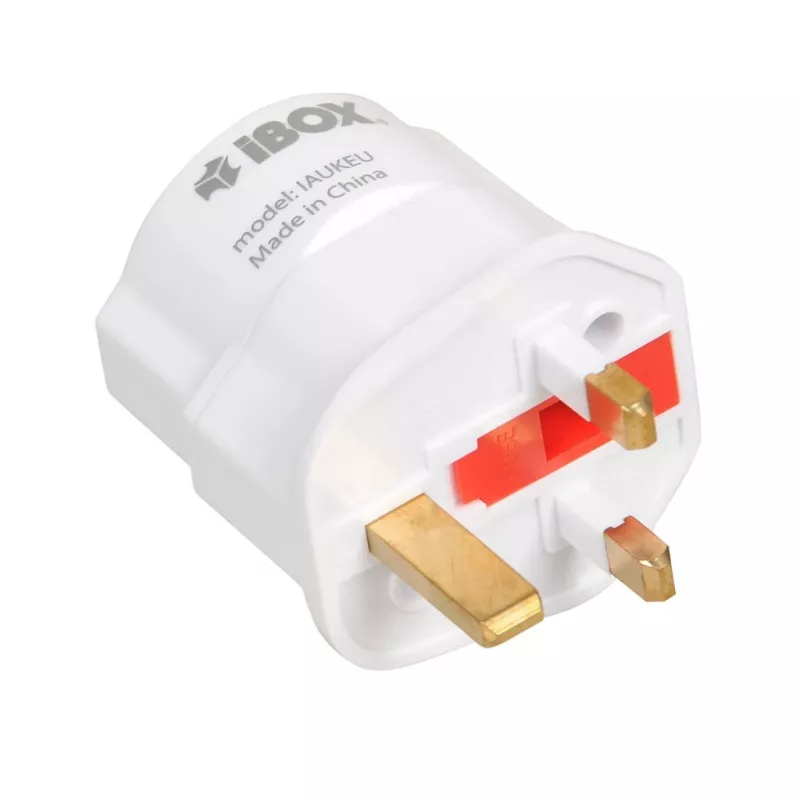 IBOX iaukeu maitinimo adapteris su keičiamais UK (G tipas) ir EU (E tipas) kištukais, 100–240V 50/60Hz, 7,5A, baltas