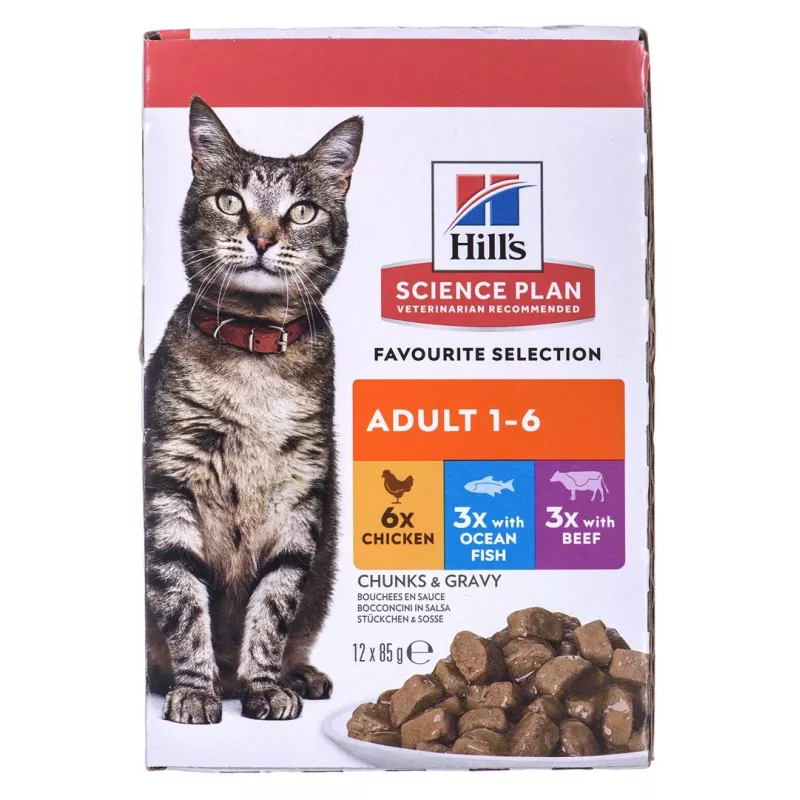 HILL'S Feline Adult Multipack Classic - maišelis 12x85g