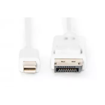 Mini DisplayPort – DisplayPort laidas Digitus AK-340102-010-W, 1 m, baltas