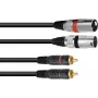 Audio kabelis 1 m Omnitronic 3022522B 2x XLR 2x RCA juodas