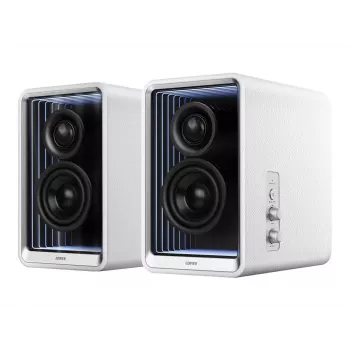 Edifier QR65 aktyvus stalinis monitorius su GaN įkrovikliu | 70 W | Bluetooth | Baltas | Belaidis ryšys