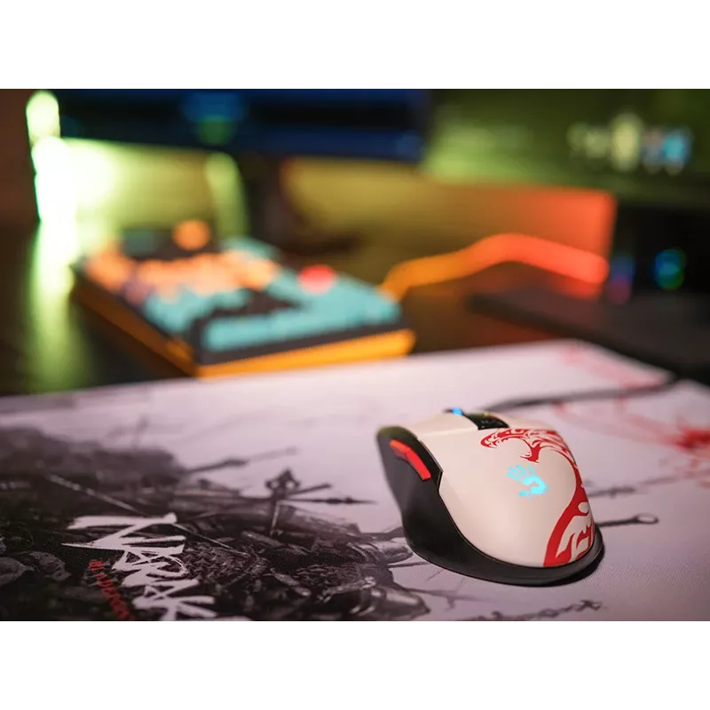 Laidinė žaidimų pelė A4Tech Bloody L65 MAX RGB 16000 DPI ergonomiška dešiniarankiams