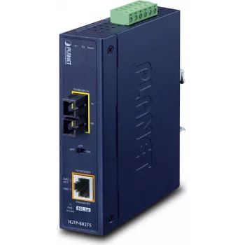 PLANET IP30 pramoninis 10/100/1000BASE tinklo medijos keitiklis 1000 Mbit/s mėlynas (IGTP-802TS)