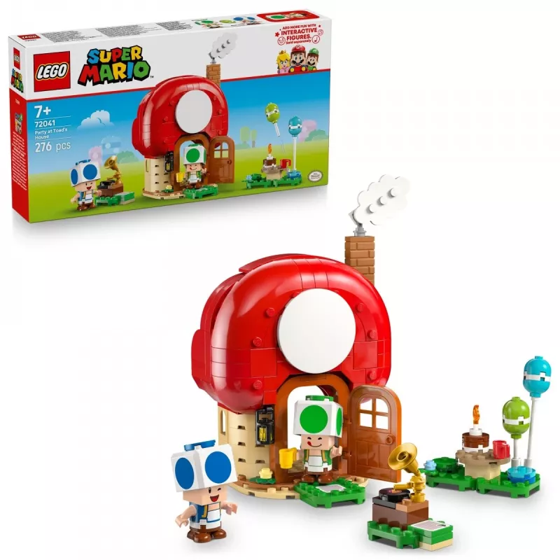 LEGO Super Mario vakarėlis Toad namelyje 72041 – konstruktorius su interaktyviais žaidimo elementais