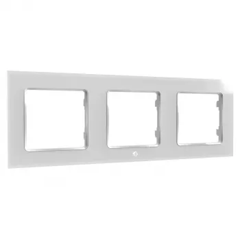 Sieninis jungiklio rėmelis Shelly WF3 Baltas, bevaržtis dizainas, 220 mm plotis