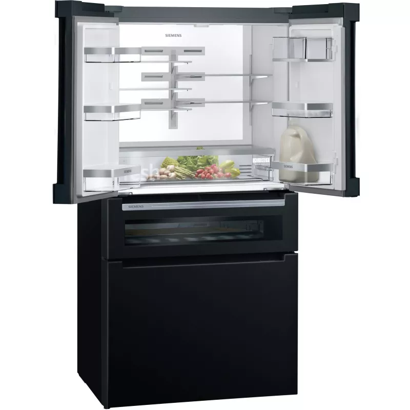 Šaldytuvas Siemens KF96RSBEA šonas-šonui laisvai pastatomas 572 L juodas