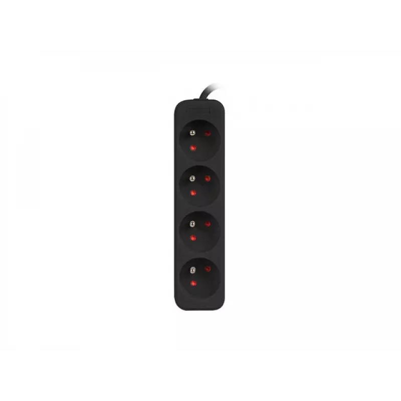 Ilgintuvas Lanberg PS0-04E-0100-IEC-BK 1m 4 kištukiniai lizdai (E tipo) juodas