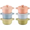 Rinkinys 6x Mini Cocotte apvali 10 cm, įvairiaspalvis