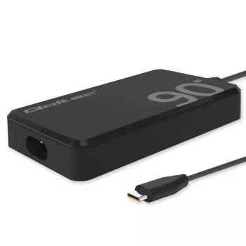 Qoltec 90W GaN Super Fast SLIM Wall Charger | XP | 5-20V | 4.5A | USB-C 3.1 | Nešiojamam kompiuteriui | MacBook | Išmaniajam telefonui | + laidas