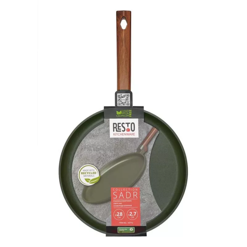 Plokščia keptuvė blynams RESTO 93712 – 28 cm skersmuo, 2,7 cm aukštis
