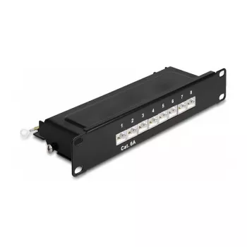 DeLOCK 10 col. Patch Panel 8 prievadų Cat.6A 1U juoda