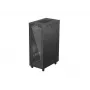 19 colių LANBERG stovimas spintinis stovas FF01-6032-12BL 32U, juodos spalvos stiklinės durys