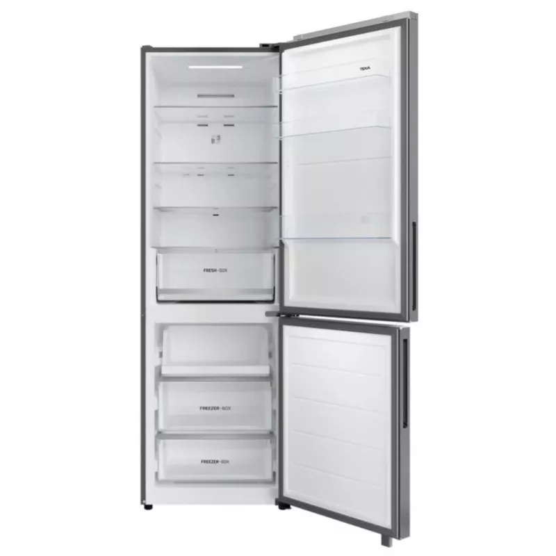 Laisvai pastatomas šaldytuvas-šaldiklis TEKA RBF 54650 SS XL, nerūdijantis plienas, 401 L bendras, apatinis šaldiklis, No Frost, jutiklinis valdymas