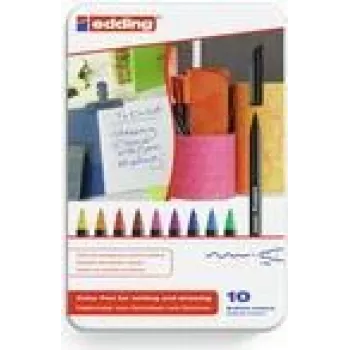 Flomasteris Edding 1200 colourpen Fine juoda mėlyna ruda žalia oranžinė rožinė violetinė raudona geltona 10 vnt.
