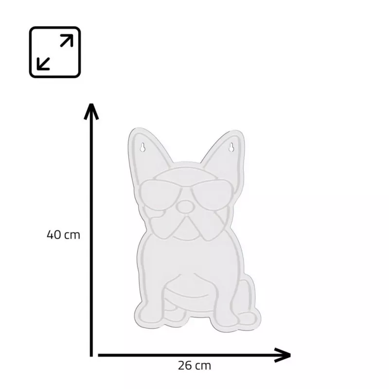 Neoninė šviesa MANTA Manta SNL66WH French Bulldog White – dekoratyvinis LED neoninis švyturys prancūzų buldogo siluetu