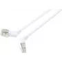 Renkforce RF-6071564 RJ45 tinklo kabelis, CAT 6a F/UTP 0,50 m, baltas, kištukas su 360° sukiojamais kontaktais ir kampuotu kabelio išėjimu, 1 vnt.