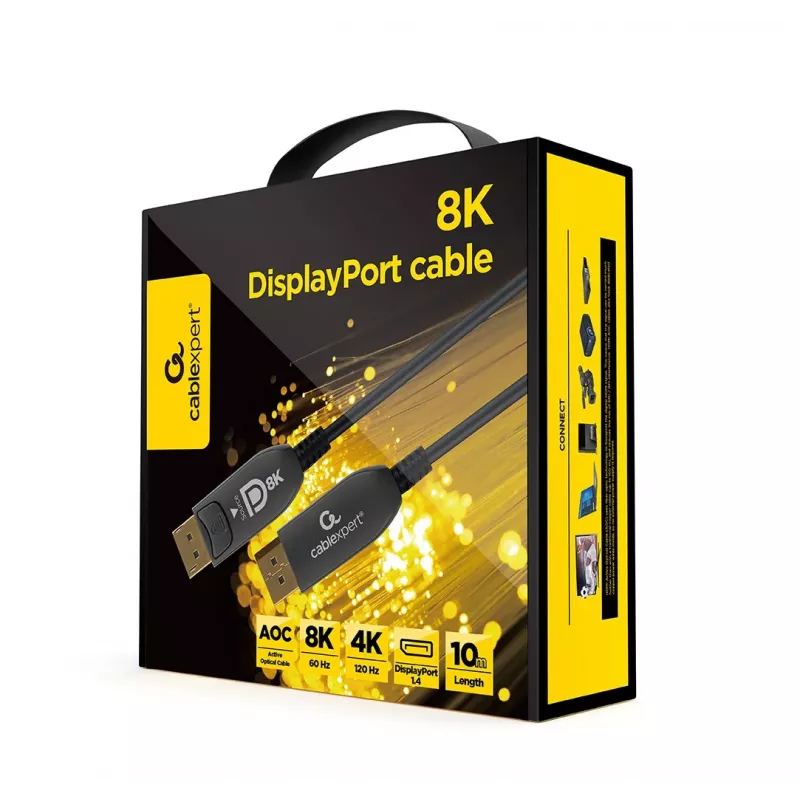 Gembird CC-DP8K-AOC-10M DisplayPort kabelis 10m Juodas