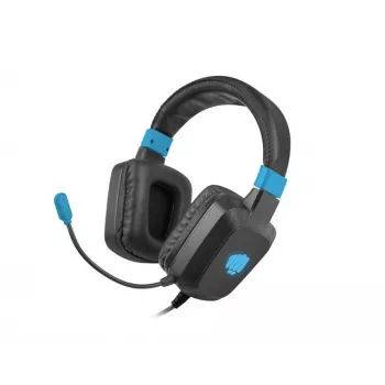 Žaidimų ausinės Fury NFU-1584 su ausinių mikrofonu, uždaro tipo, 98 dB, 15–25000 Hz, 2 m laidas, USB ir 3,5 mm, mėlyna