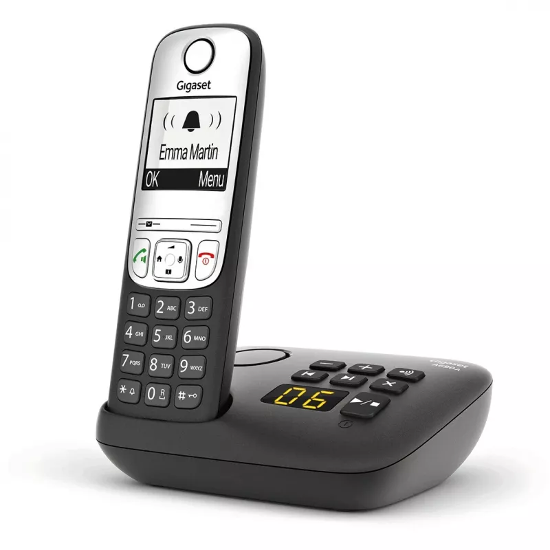 Gigaset A690A – analoginis/DECT telefonas – belaidė rankinė – laisvų rankų sistema – 100 įrašų – juoda (S30852-H2830-B101)