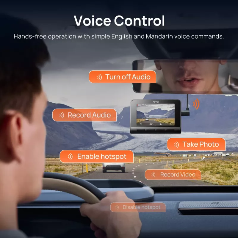 Vaizdo registratorius 70mai A810S 4K su RC24 GPS moduliu — rinkinys