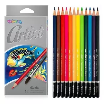 Pieštukai akvareliniai Colorino Artist 12 spalvų su teptuku