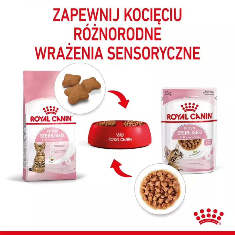 Šlapias kačių ėdalas Royal Canin Sterilised Gravy, 12 x 85 g pakeliai – vištiena, sterilizuotiems kačiukams, 11% baltymų, 80,5% drėgmės