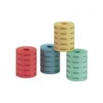 HERLITZ 791780 Papildymo pakuotė gėrimų etiketėms – 5 lapai po 1000 etikečių mėlyna, raudona, geltona, žalia