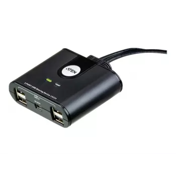 USB 2.0 2 prievadų įrenginių daliklis ATEN US224AT — USB Type-A, 1,8 m kabelis, juodas