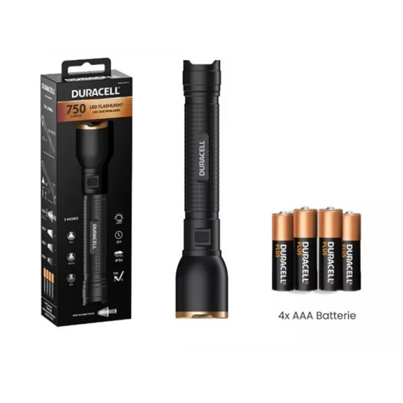 Duracell DF750 žibintuvėlis juodas