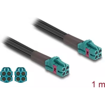 Koaksialinis kabelis DeLOCK 90139 1m Mini FAKRA Z Aqua juodas