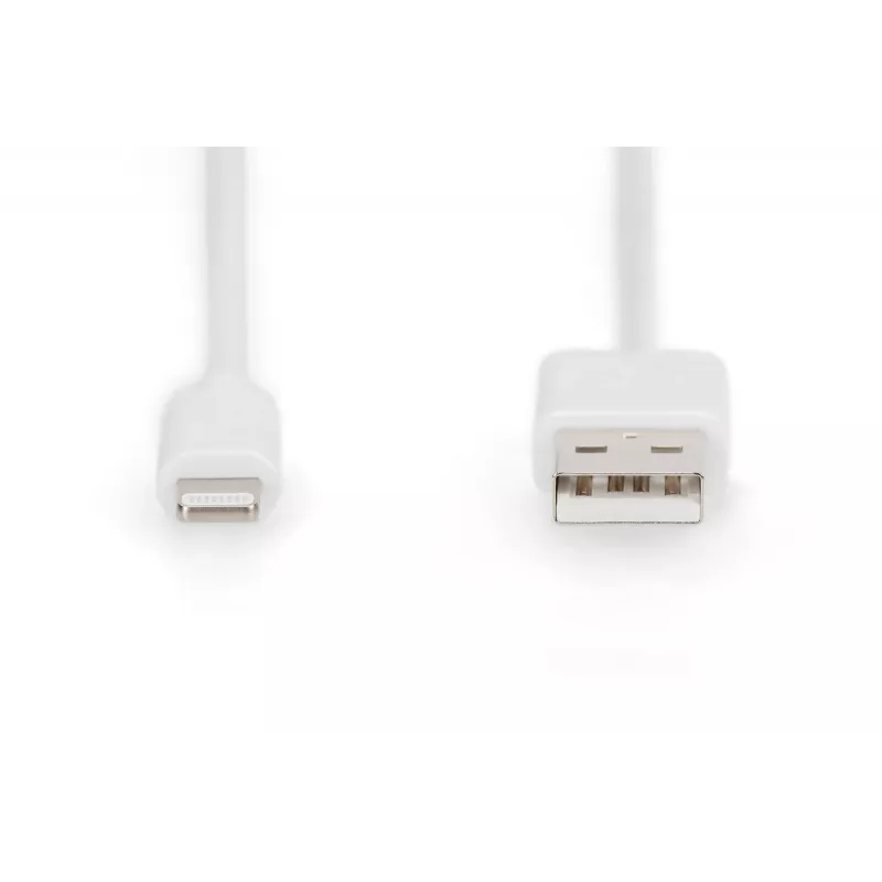 DIGITUS - Lightning laidas - Lightning (kištukas) į USB-A (kištukas) - 1,0 m - Dviguba izoliacija - Baltas - Lietas - Apple iPad/iPhone/iPod (Lightning) (DB-600106-010-W)