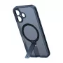 Apsauginis dėklas telefonui Torras Pstand Spin, skirtas iPhone 16 Plus — juodas, sulankstomas stovas, plona apsauga
