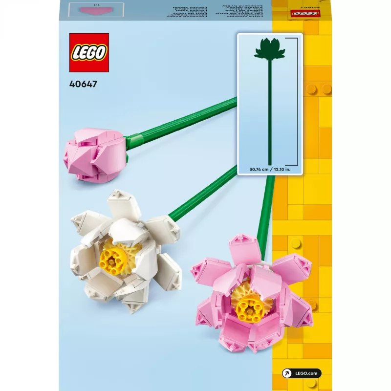 LEGO 40647 Lotosų gėlės — Botaninė kolekcija, modulinis modelis, 220 detalių, aukštis 300 mm, nuo 8 metų